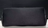 Black Leather Mesh Logo Travel Tote Bag