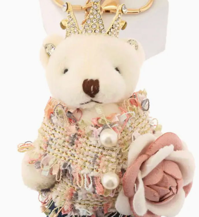 CROWNED JEWEL PLUSHIE BEAR PURSE CHARM