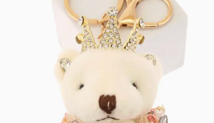 CROWNED JEWEL PLUSHIE BEAR PURSE CHARM