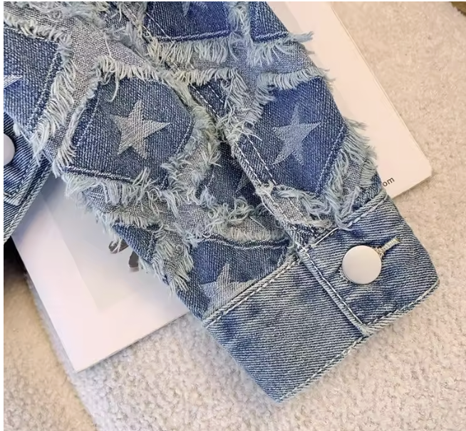 ELEVATED FRAYED DENIM JEAN JACKET