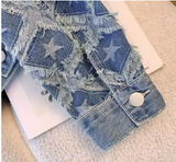 ELEVATED FRAYED DENIM JEAN JACKET
