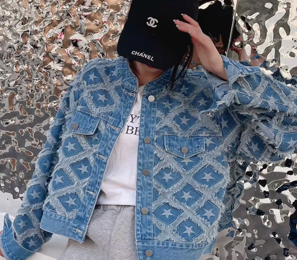ELEVATED FRAYED DENIM JEAN JACKET