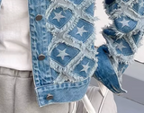 ELEVATED FRAYED DENIM JEAN JACKET