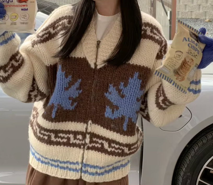 FALL LEAVES Cardigan Sweater