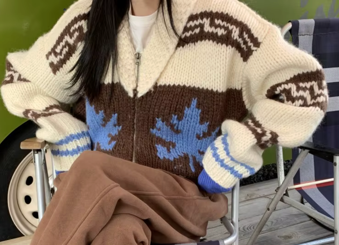 FALL LEAVES Cardigan Sweater