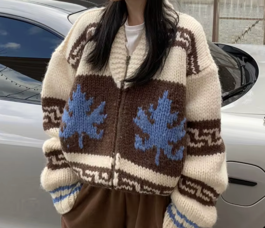 FALL LEAVES Cardigan Sweater
