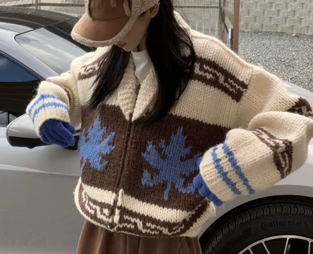 FALL LEAVES Cardigan Sweater