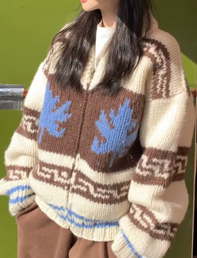 FALL LEAVES Cardigan Sweater