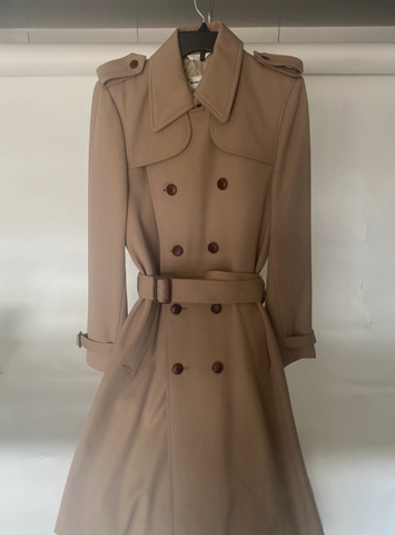 VINTAGE PIERRE CARDIN WOOL GABARDINE TRENCH COAT DESIGNER