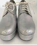 Mens Silver IRREDESCENT Platform Shoes 60's vintage RETRO