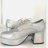 Mens Silver IRREDESCENT Platform Shoes 60's vintage RETRO