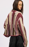 NWT VINTAGE STRIPE CABLE KNIT CARDIGAN