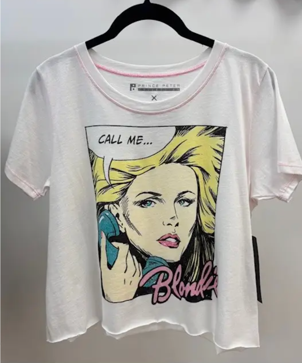 BLONDIE WAIST CROP GRAPHIC "Call Me" 1980