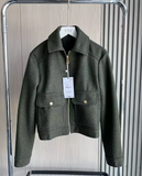 Zip Up Soft Waist Cut Bomber (Olive Only)