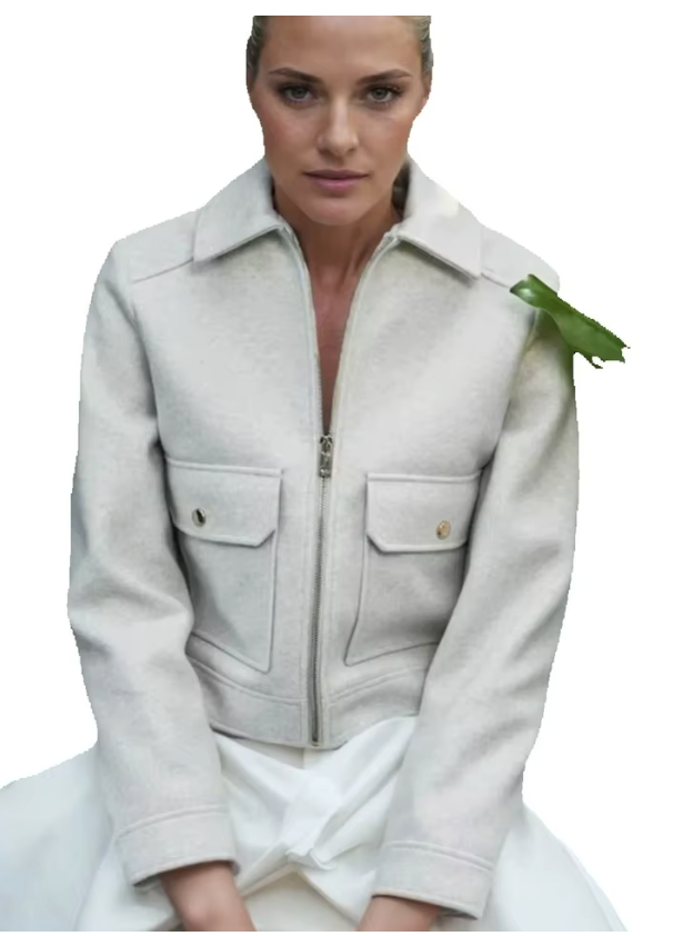 Zip Up Soft Waist Cut Bomber (Olive Only)