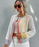 MULTI PASTEL COLOR BUBBLE CARDIGAN