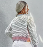 MULTI PASTEL COLOR BUBBLE CARDIGAN