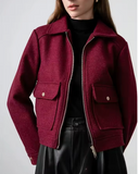 Wine Burgandy Waist Crop Jacket (Color Option)