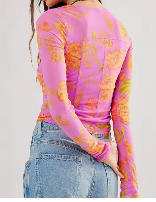 FLORAL FITTED TOP