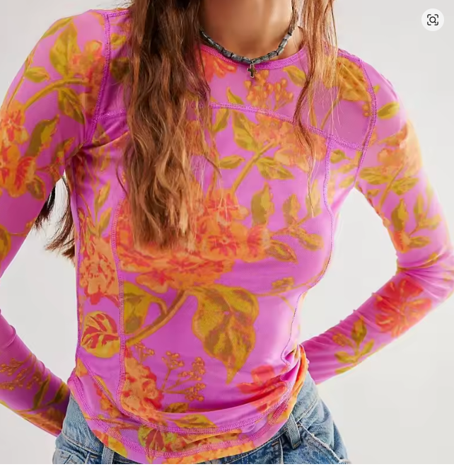 FLORAL FITTED TOP