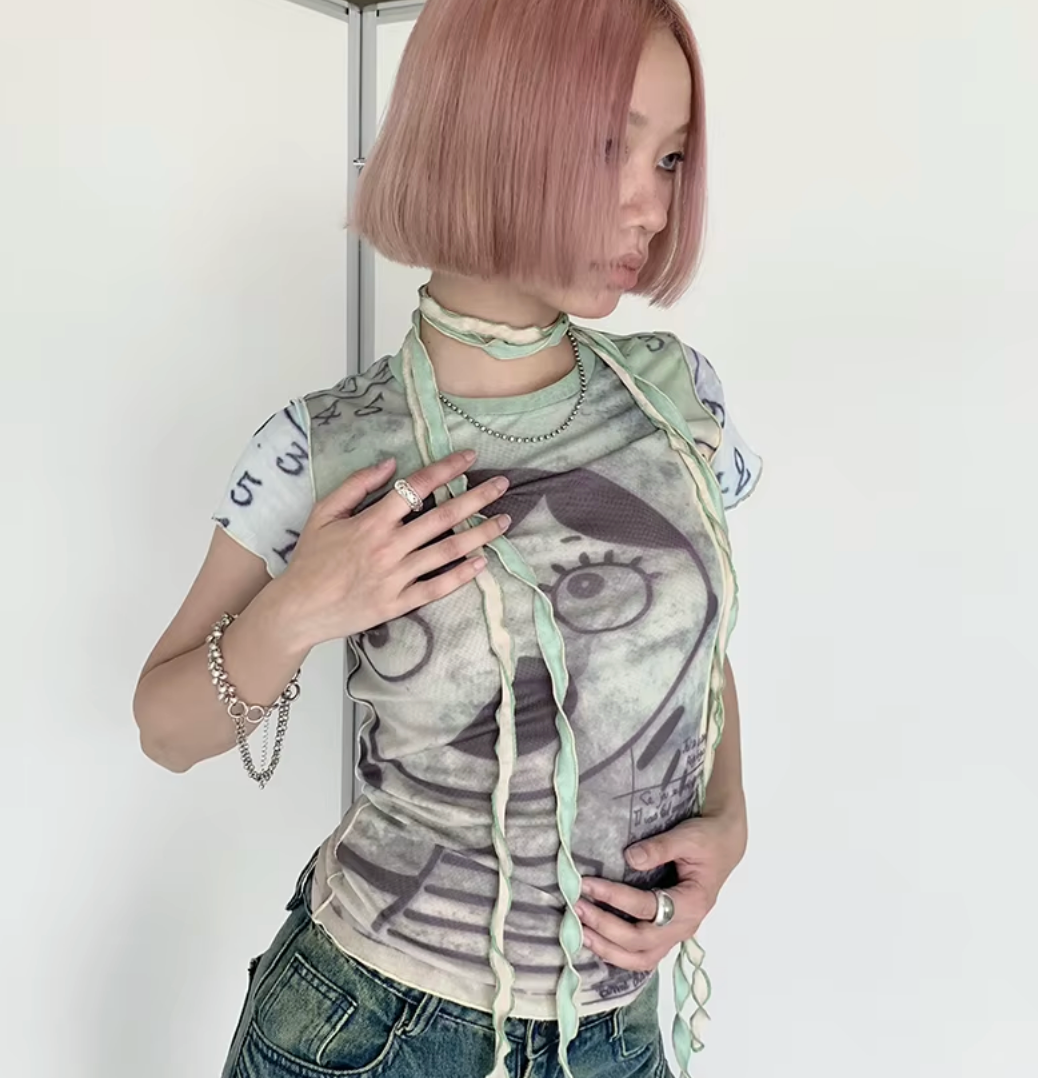 Y2k Graphic Short Sleeve Tshirt