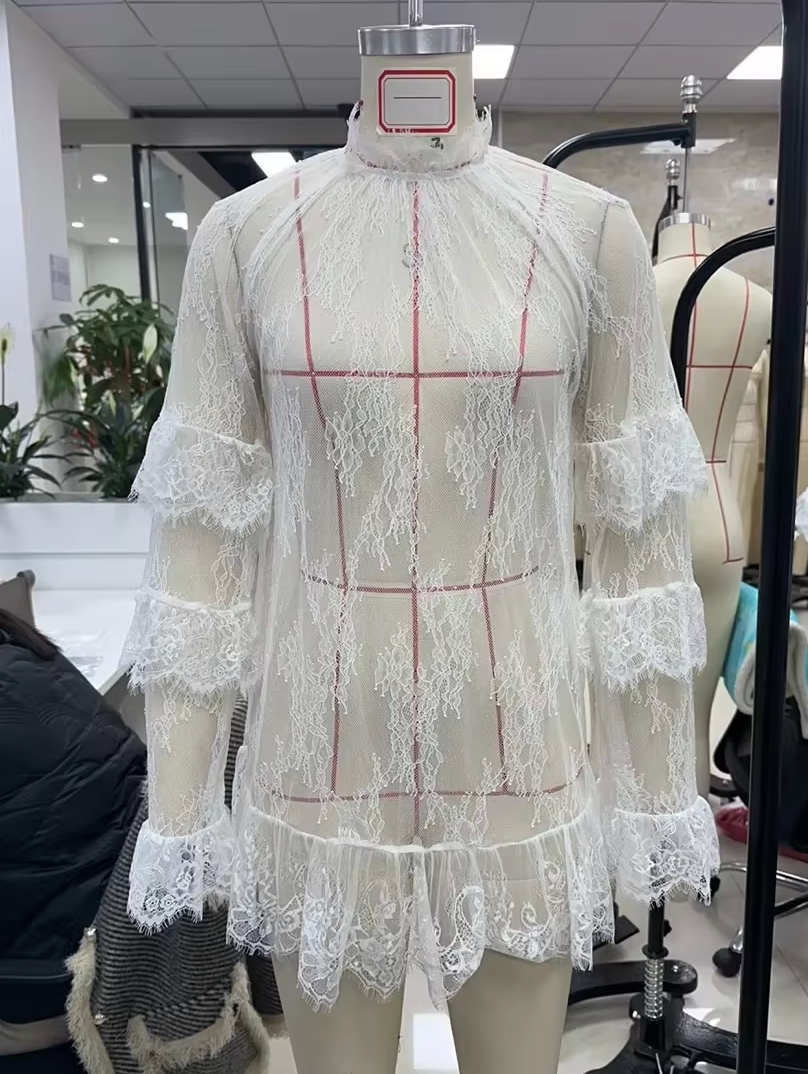 Delicate Sheer LACE BEACH COVER UP (Black Also)