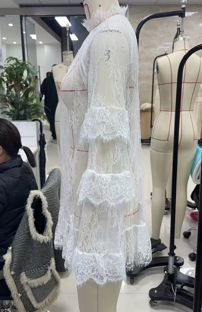 Delicate Sheer LACE BEACH COVER UP (Black Also)