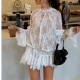 Delicate Sheer LACE BEACH COVER UP (Black Also)