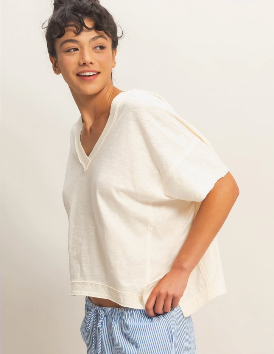 COMFY EASY BASIC TRENDY SLUB TEE (COLOR OPTIONS)