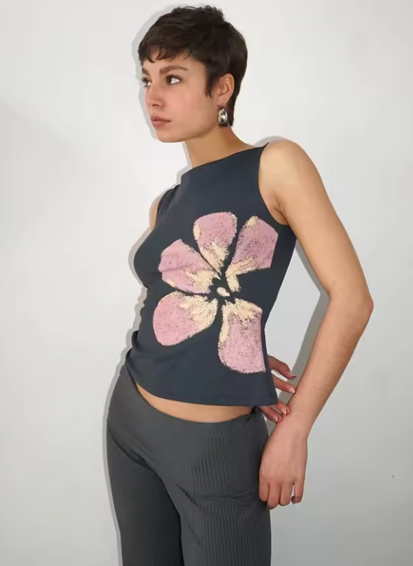 Summer Breeze Sleeveless Flower Shell (Color Options)