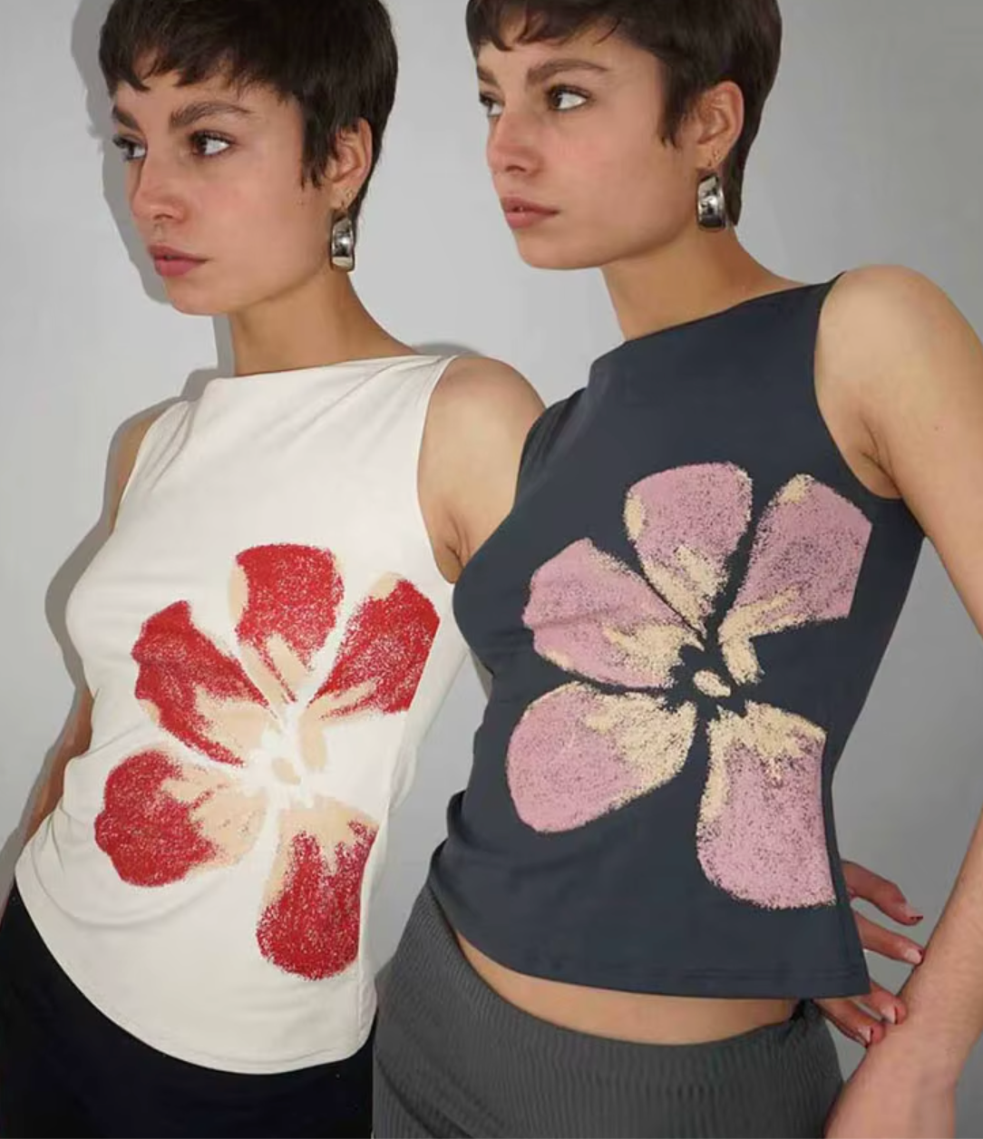 Summer Breeze Sleeveless Flower Shell (Color Options)