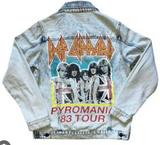 VINTAGE ACID WASH DEF LEPPARD DENIM JACKET  UNISEX