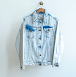 VINTAGE ACID WASH DEF LEPPARD DENIM JACKET  UNISEX