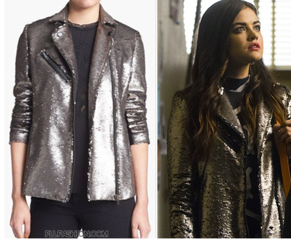 Vintage PRETTY LITTLE LIARS TREND SETTER MOTO Sequins Mural Jacket 2010