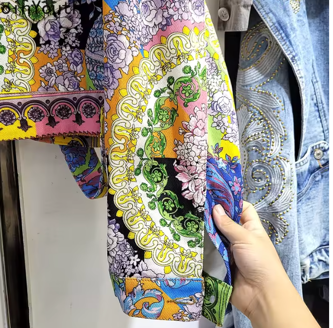 RETRO Painted Woodstock Era Vibe Jean Jacket 2001