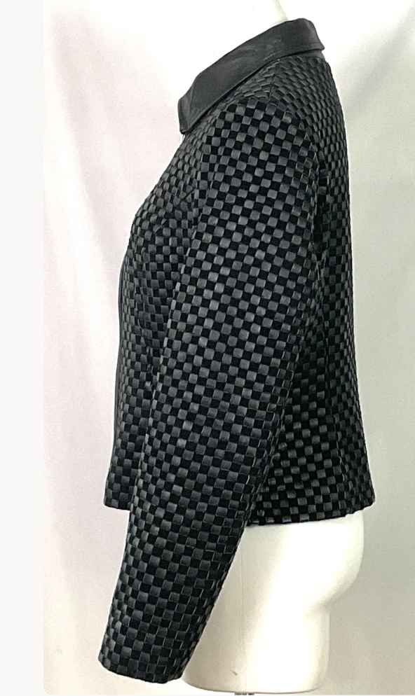 Vintage Marvin Richards Basketweave Leather Jacket 1988