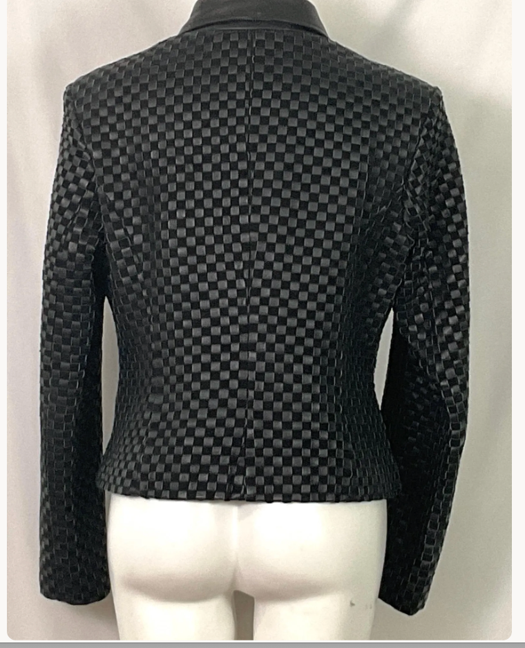 Vintage Marvin Richards Basketweave Leather Jacket 1988