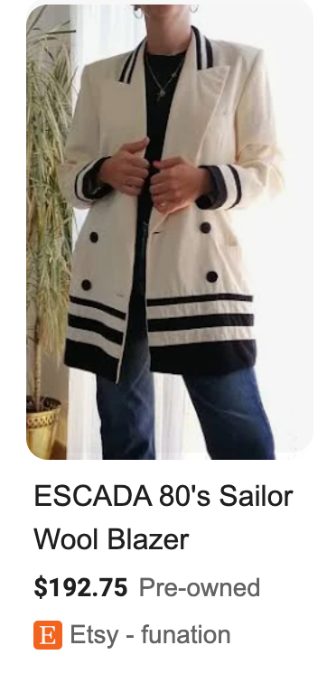 Vintage and Rare ESCADA Sailor BLAZER 1988