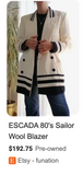 Vintage and Rare ESCADA Sailor BLAZER 1988