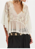 Loose Oversized Lace Sheer PEARL Top