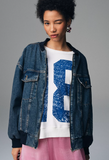 Vintage Liz Claiboren Denim Bomber Jacket 80s