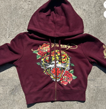 Vintage ED HARDY Cropped HOODIE. 200O Y2k