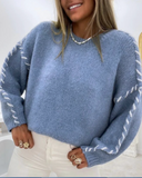ROBIN EGG BLUE KNIT BULK STITCH SWEATER