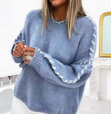 ROBIN EGG BLUE KNIT BULK STITCH SWEATER