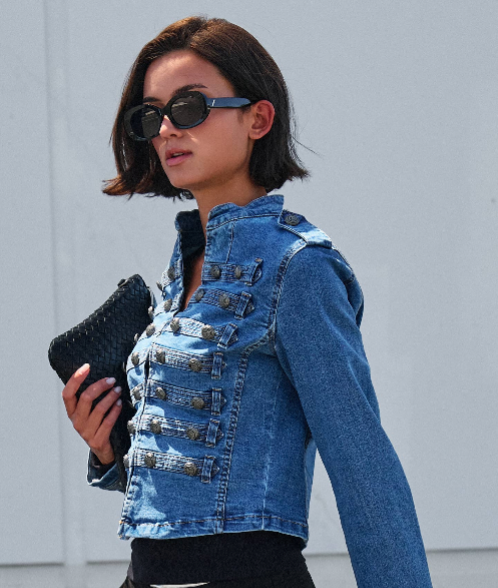 Military Retro Denim Elevated Jacket