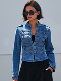 Military Retro Denim Elevated Jacket