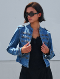 Military Retro Denim Elevated Jacket