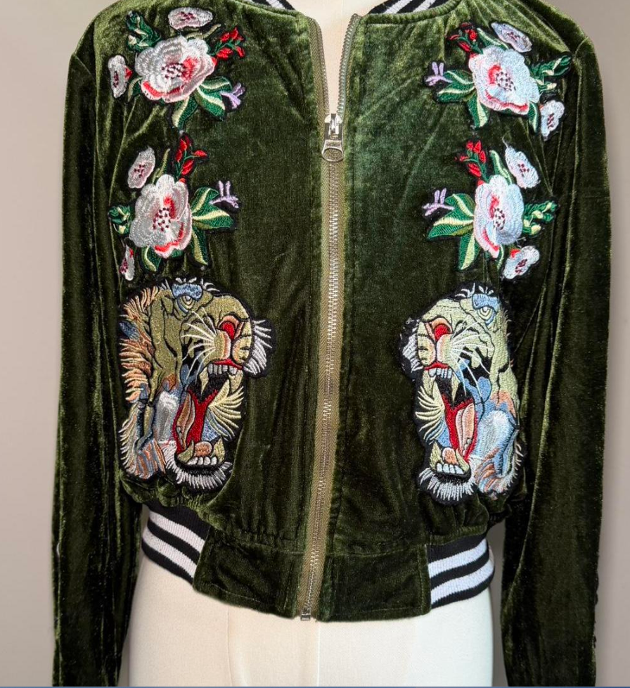 Emerald Green Vintage Bomber Varsity Jacket by 365