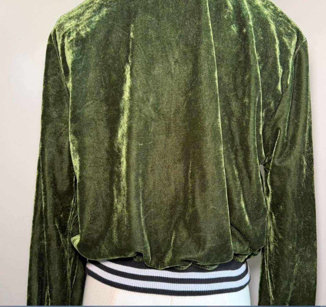 EMERALD GREEN VELVET TIGER  BOMBER JACKET BY 36.5
