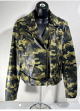 Vintage Michael Kors Camo Vegan Moto Jacket
